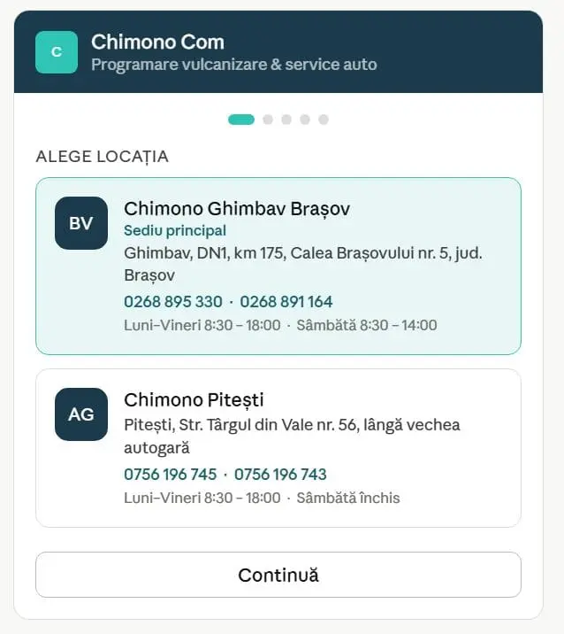 Panou de programare Chimono Demo